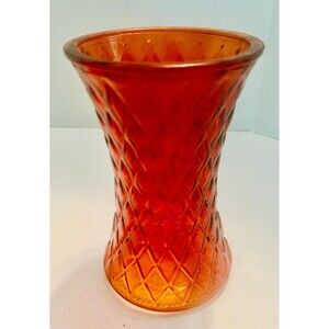 Vintagd red Paula DPS Flash #2 ruby red glass vase diamond pattern textured